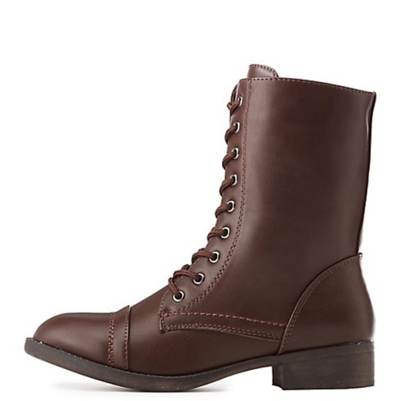 Lace-Up Combat Booties - Picture 1 of 2